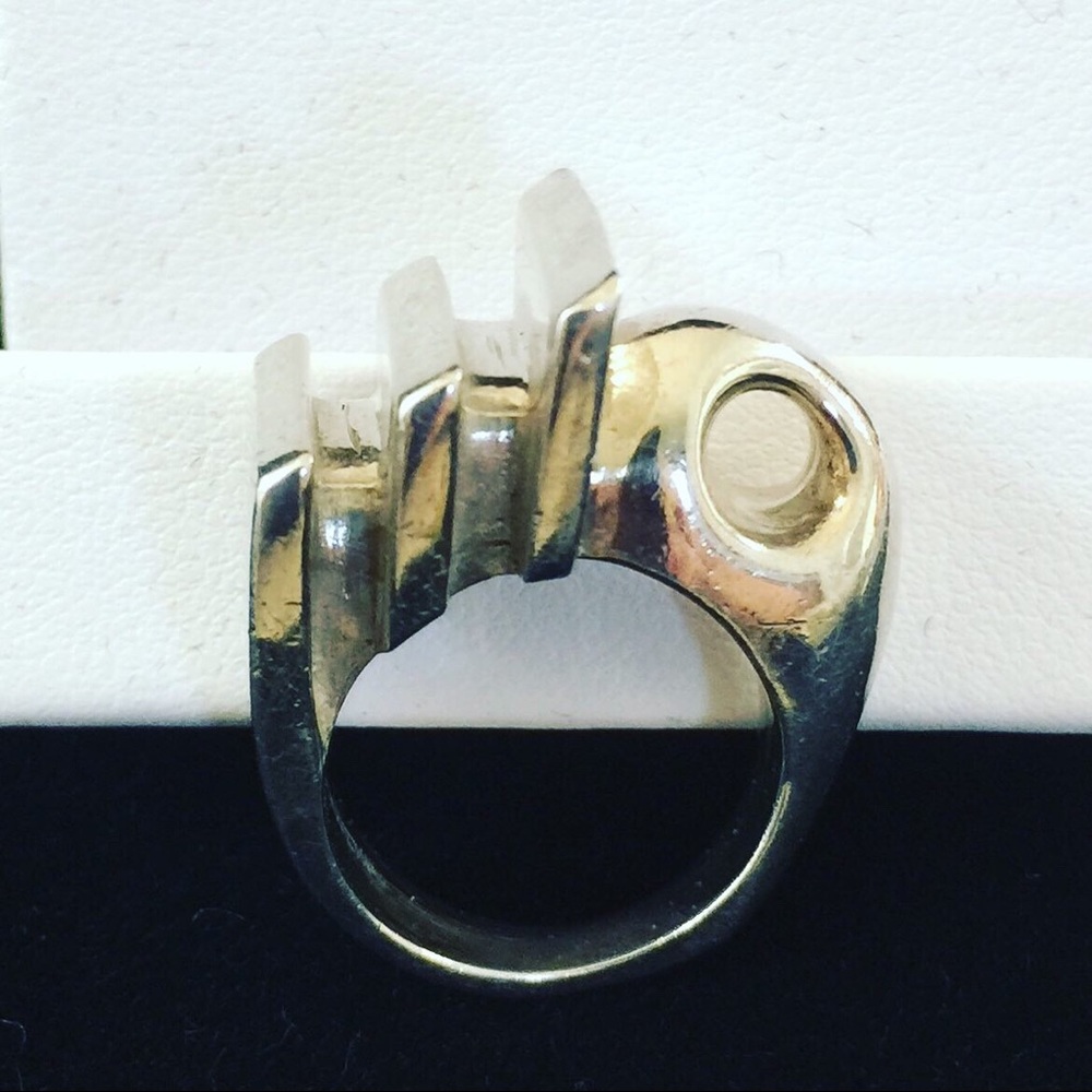 Vintage Solid Sterling Silver Abstract Ring - image 6